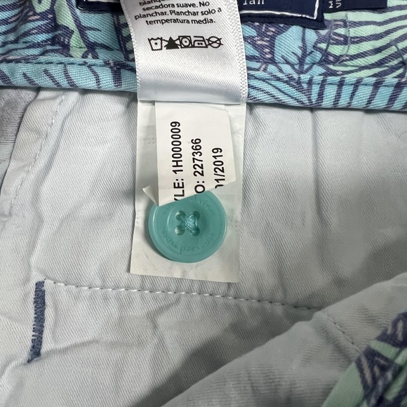 Vineyard Vines Shorts Mens 38 Blue Breaker Short Tropical Leaf Chino Stretch - Picture 6 of 16